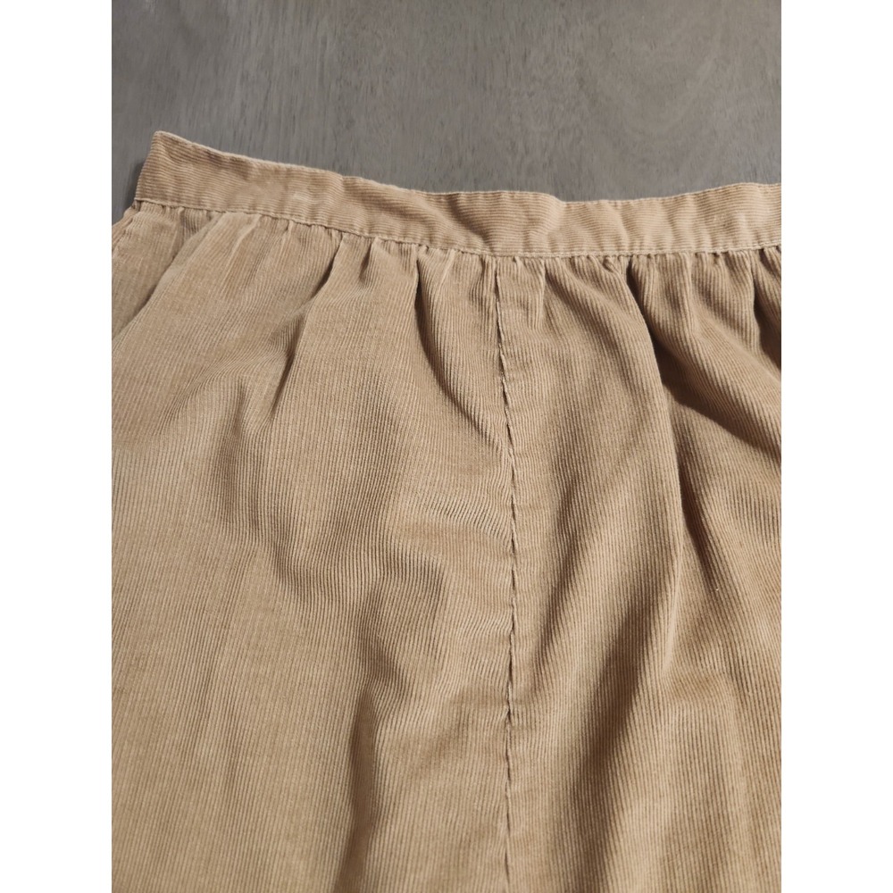 Vtg Brown‎ Corduroy Midi Skirt Button Front Made USA Minimal Academia Casual - Picture 11 of 13